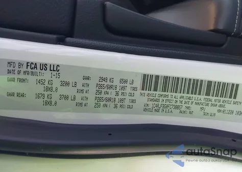 2015 Jeep Grand Cherokee Limited from USA, damaged, VIN 1C4RJFBG0FC738857